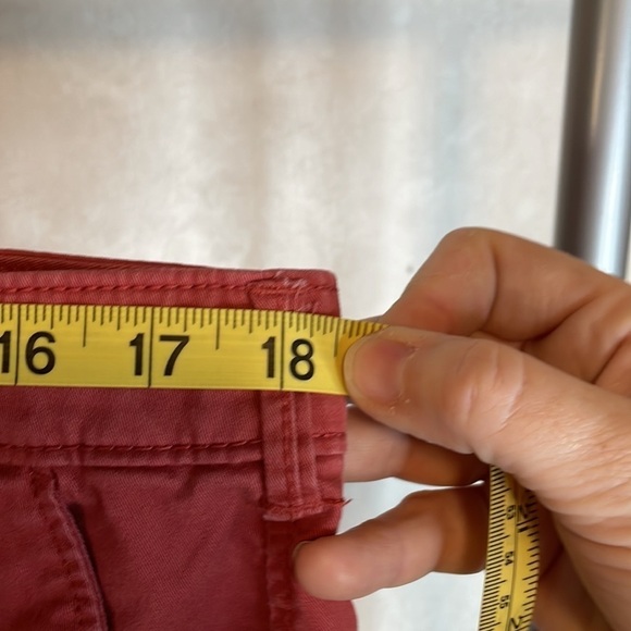 GAP Rust Khaki Skinny Boyfriend Shorts Flat Front Cuffed Shorts Size‎ 14 - Picture 5 of 7